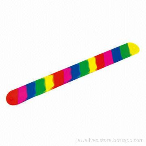 Rainbow silicone slap bracelets